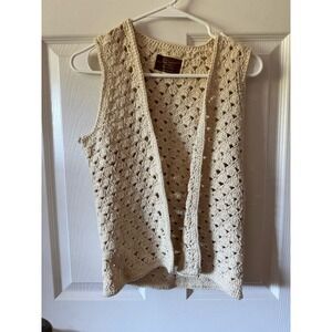 Vintage Sheree Massaquoi Handmade in Haiti Crochet Vest Size Small‎
